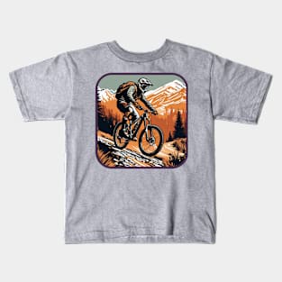 Mountain Biker on the Trail. Kids T-Shirt